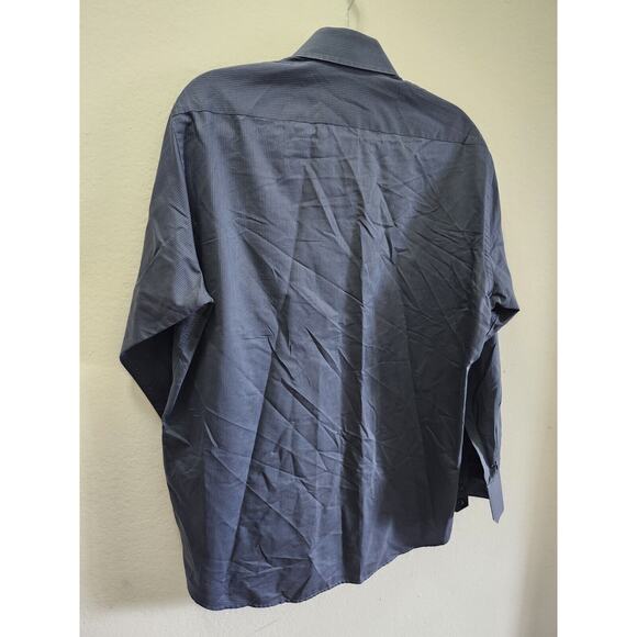 Boss Hugo Boss Mens Long Sleeve Button Down Navy Blue Striped Neck 16‎ 32/33 - Picture 7 of 9
